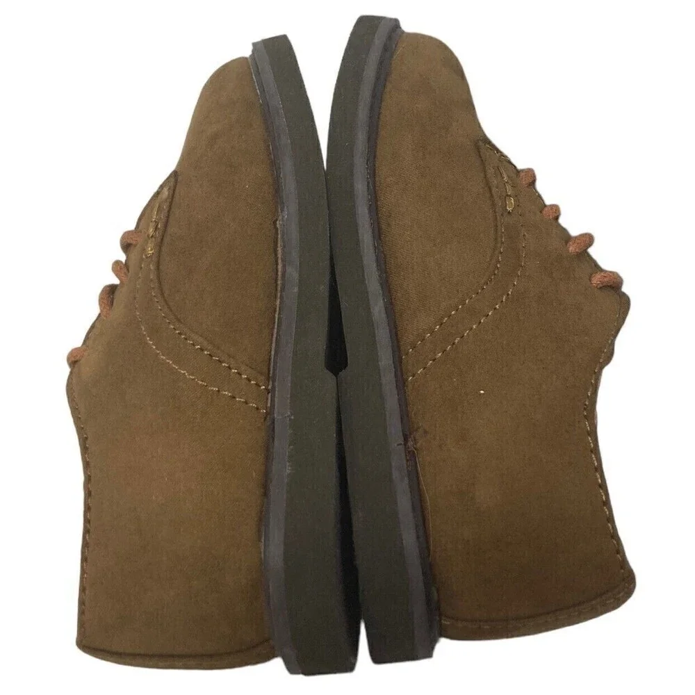 NEW Cole Haan Lil Shane Boys Size 7 US Cognac Brown Faux Suede Oxfords 23.5 EU